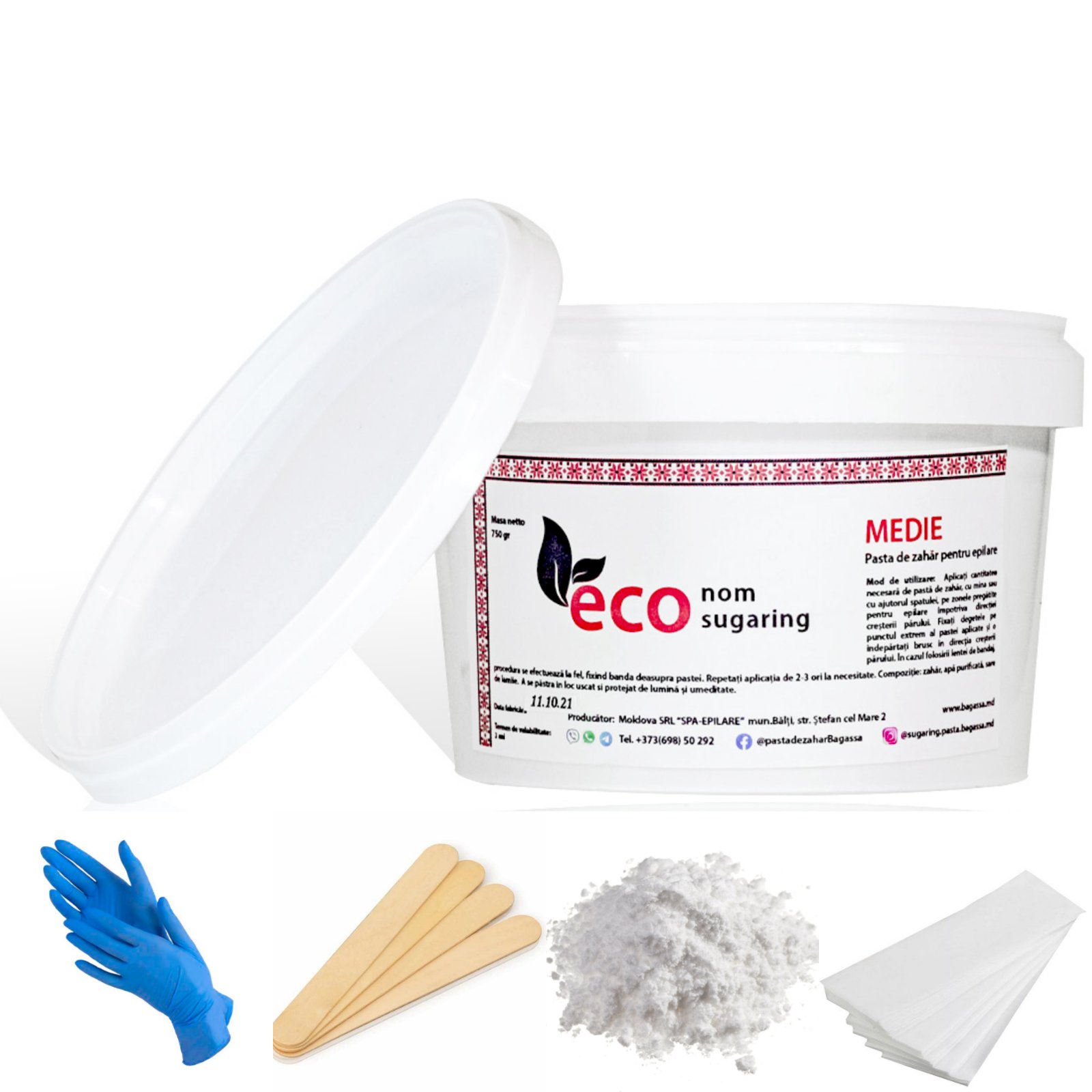 Set ECO mini sugaring natural - 750 gr