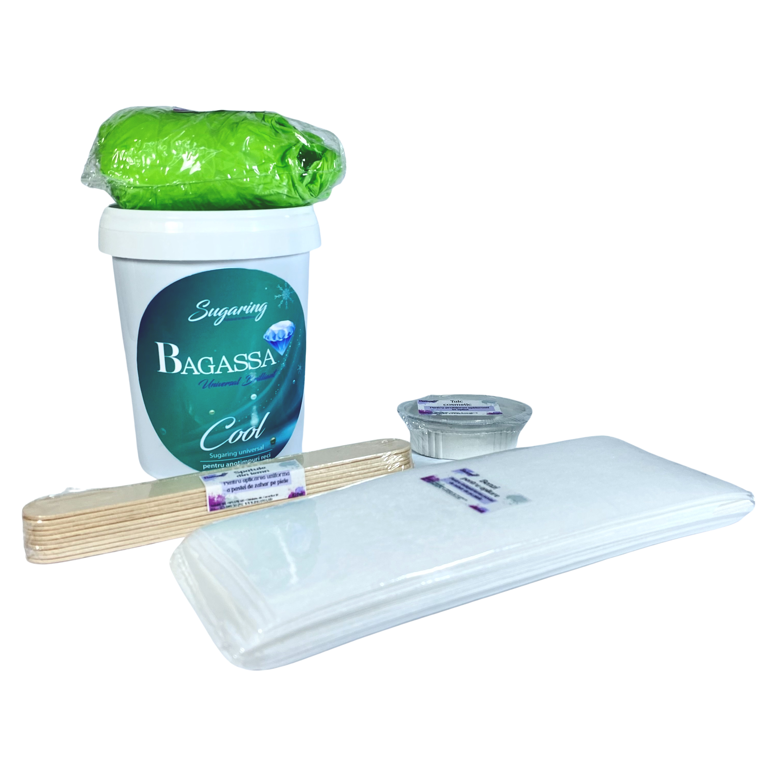 Kit pentru epilare acasa cu sclipici Bagassa  Brilliant Cool (special pentru anotimpuri reci ale anului)400 gr
